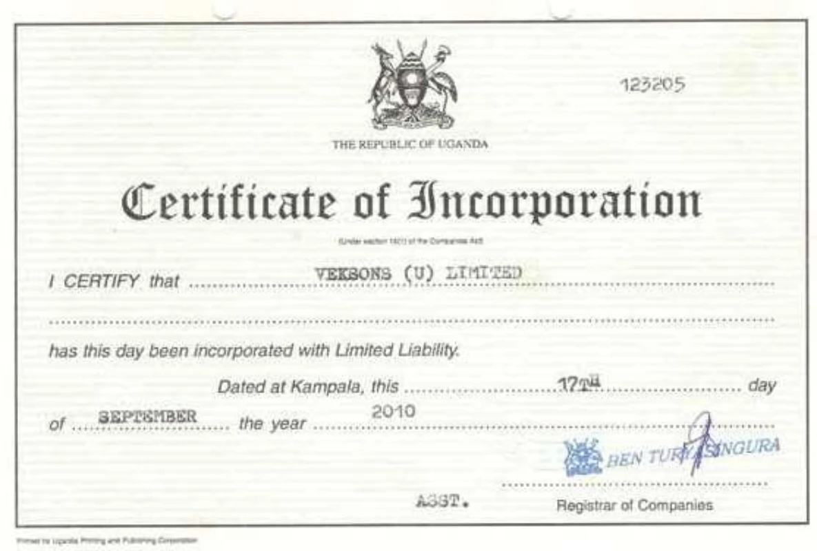 Certificate of Incorporation image